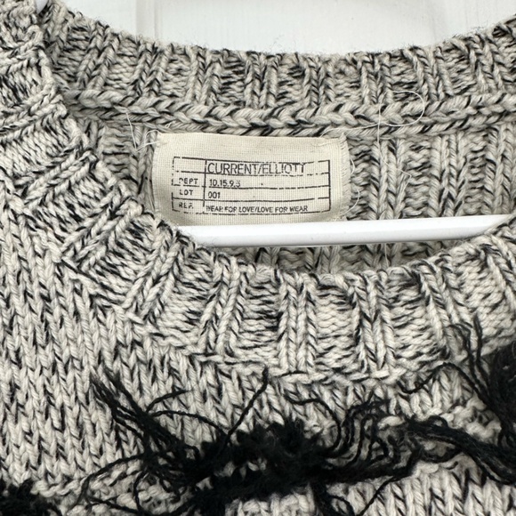 Current/Elliott Sweater Sz S Women’s Wool Pullover Cashmere Blend Fringe Boho - Picture 3 of 4